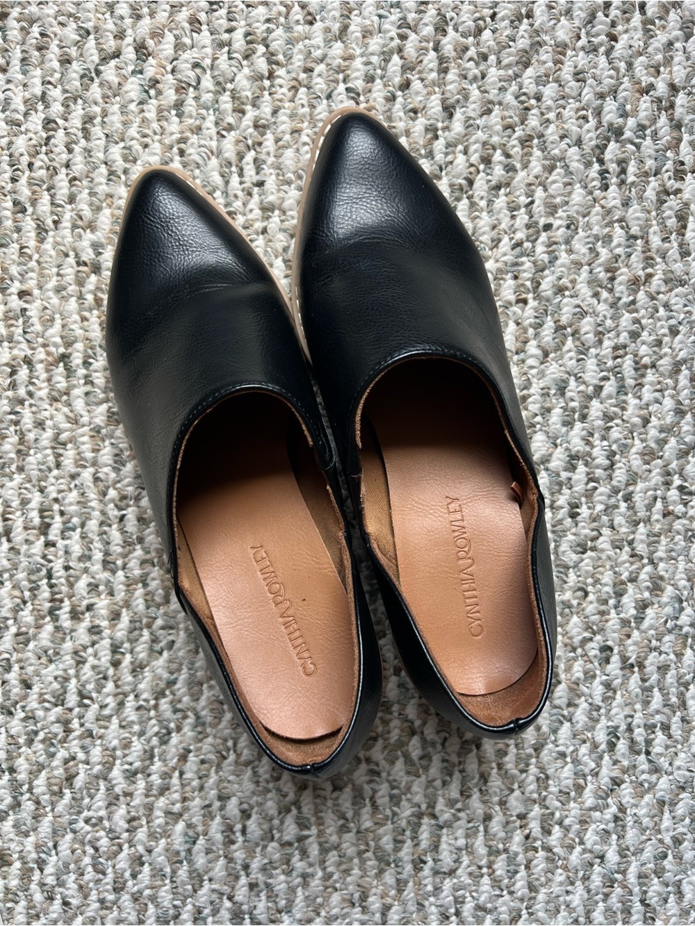 Cynthia Rowley Black Pointed Slip-On Mules